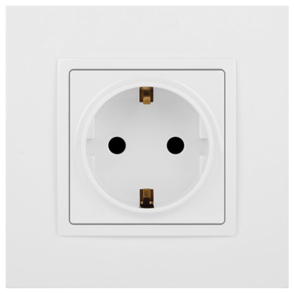 14-2102-01 ЭРА Розетка 2P+E Schuko со шторками, 16A-250В, IP20, Эра Elegance, белый | Elegance Белый