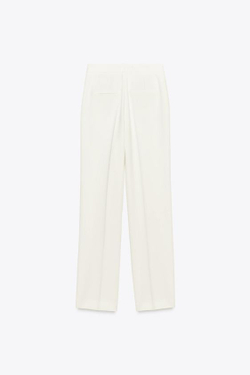 ZARA БРЮКИ ПРЯМОГО КРОЯ, ЭКРЮ