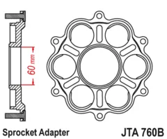 Крепление ведомой звезды алюминиевое JTA760B