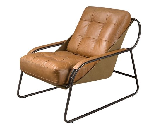 Коричневое кожаное кресло модель 5155