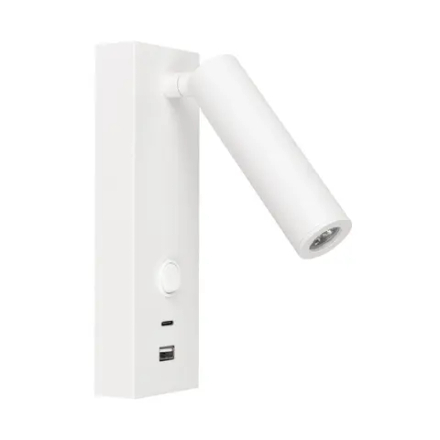 Светильник SP-BED-CHARGE-S60x125-3W Warm3000 (WH, 20 deg, 230V, USB-A, USB-C) (Arlight, IP20 Металл, 3 года) 031394(1)