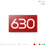 Номер на дверь 630, табличка на дверь для офиса, квартиры, кабинета, аудитории, склада, красная 120х70 мм, Айдентика Технолоджи