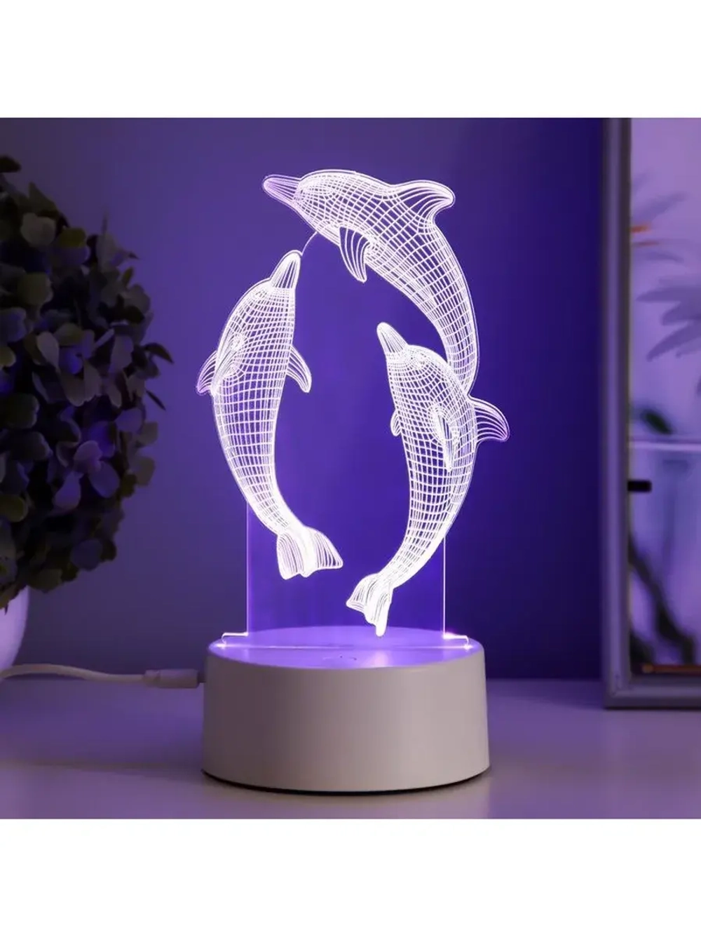 Светильник сенсорный «Дельфины» LED 7 цветов USB/от батареек