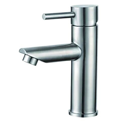 Смеситель для раковины, РМС, корот изл, с картриджем, нерж, SUS124-001F