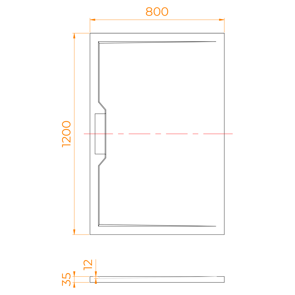 Душевой поддон прямоугольный RGW STE MW Белый мрамор (800x1200)