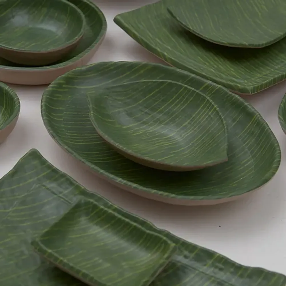 Блюдо 20,5*3 см круглое Green Banana Leaf пластик меламин P.L. Proff Cuisine