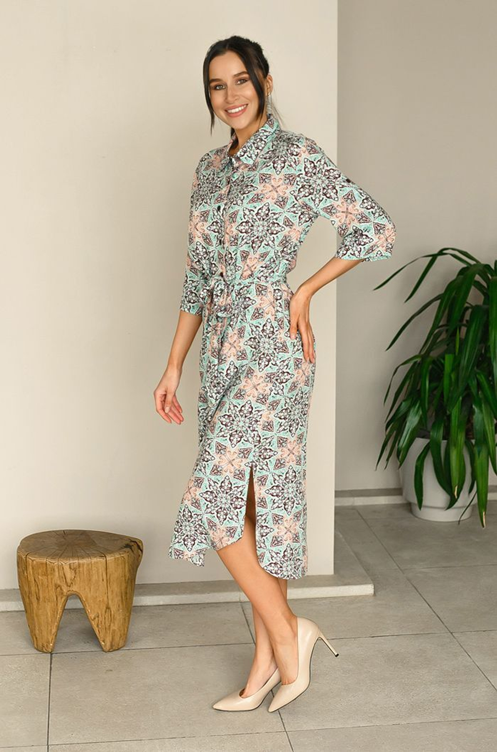 Туника из яркой принтованной вискозы Simona (Размер: S) (Цвет: разноцветный)