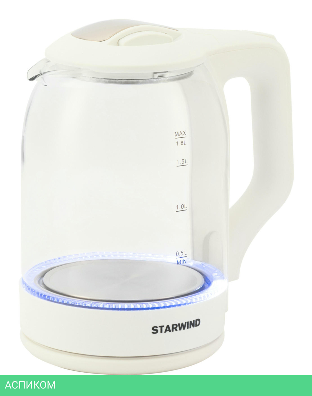 Электрочайник StarWind SKG1056 белый/прозрачный