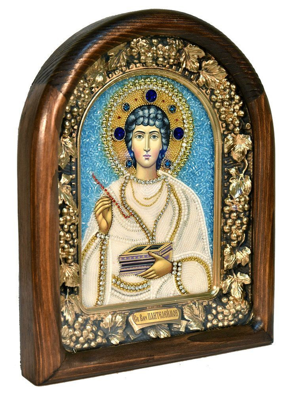 Икона Святой Великомученик Пантелеймон бисер-85