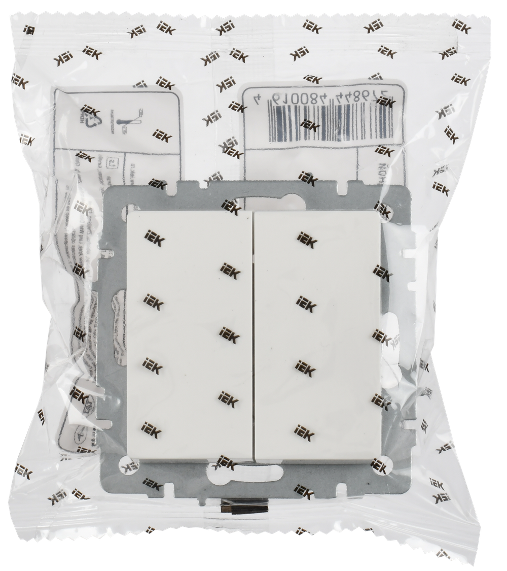 BRITE Выключатель 2-клавишный проходной 10А ВС10-2-6-БрБ белый