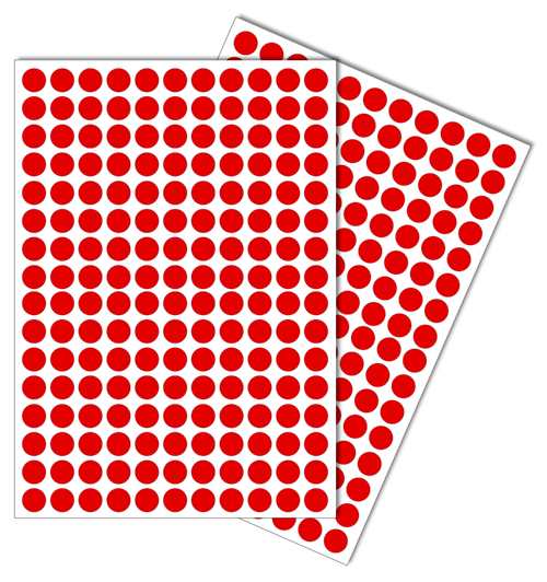 Красные виниловые наклейки для маркировки Policomprint М10, 10 мм.