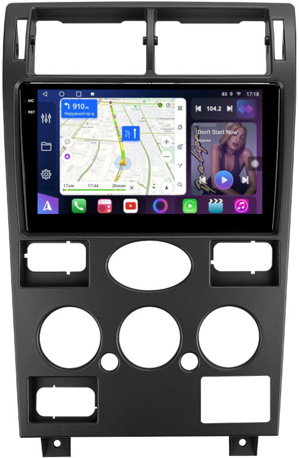 Магнитола для Ford Mondeo 3 2000-2006 (кондиционер) - FarCar XXL9-1572F1 монитор 9.5" 2K QLED на Android 14, TS20, 8+256Гб, CarPlay, 4G SIM-слот