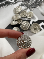 Пуговицы в стиле Бмн. серебристые "Лев"