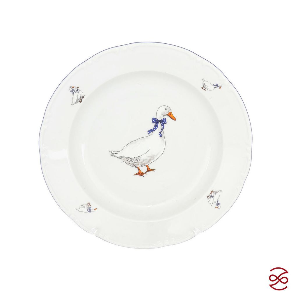 Блюдо круглое глубокое Thun Констанция Гуси 31см