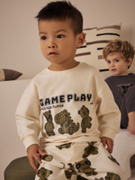 Пижама для мальчика Next AJ0-575, 3 шт., Хаки, Молочный, Серый