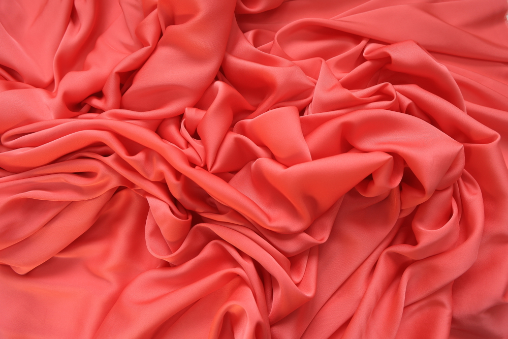Шелк однотонный коралловый