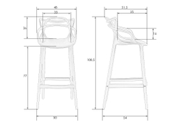 Стул барный DOBRIN MASTERS BAR, тёмно-серый (GR-04)