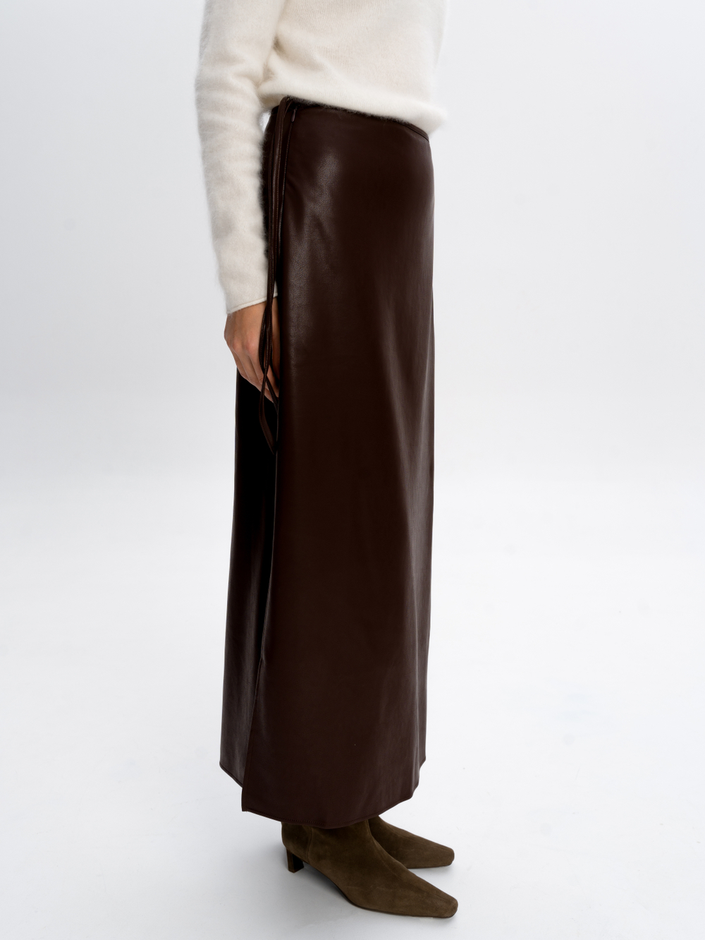 Юбка-миди из экокожи