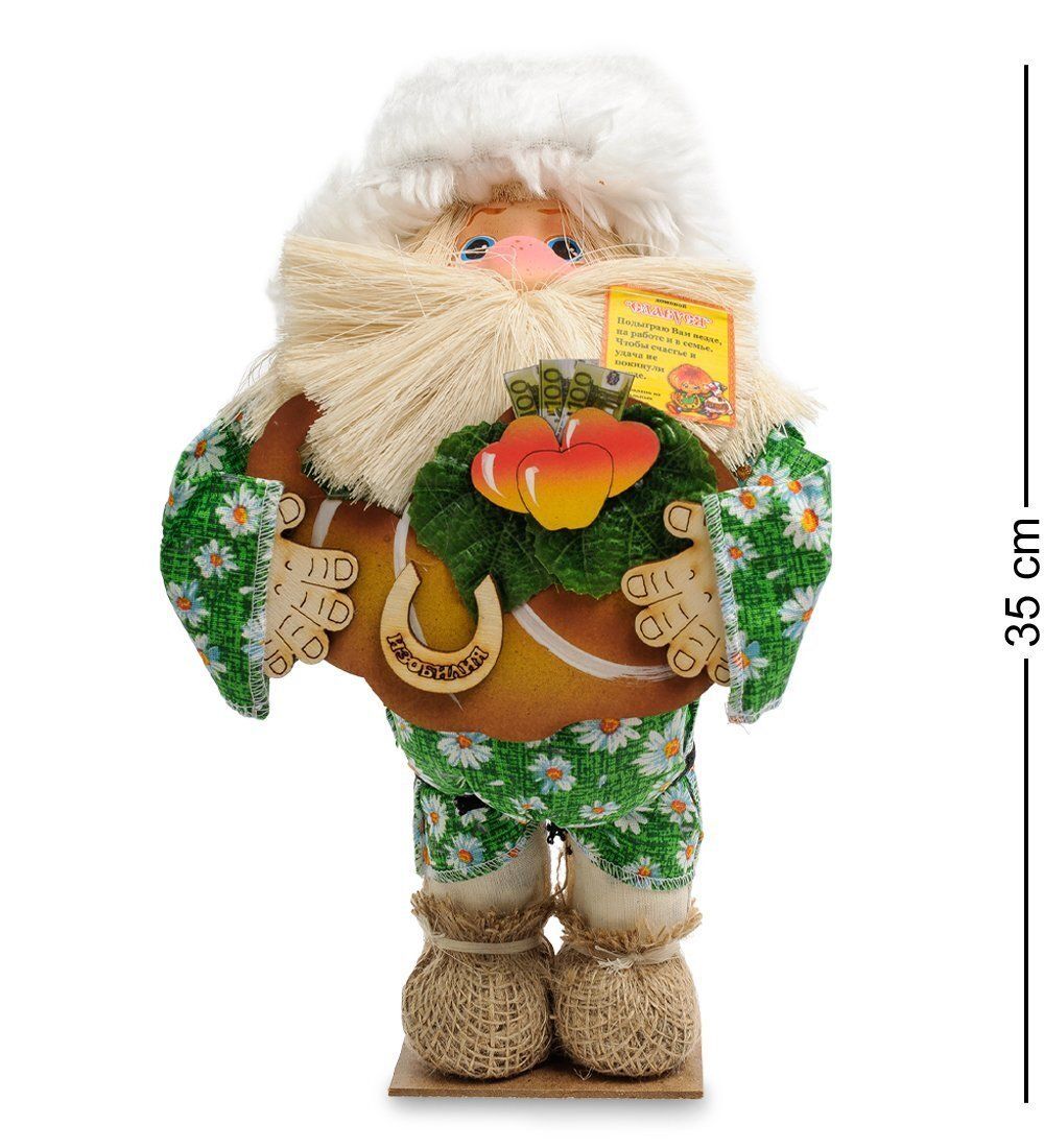 DO-105 Домовик Славуся в меховой шапке с топором и дровами - Вариант A