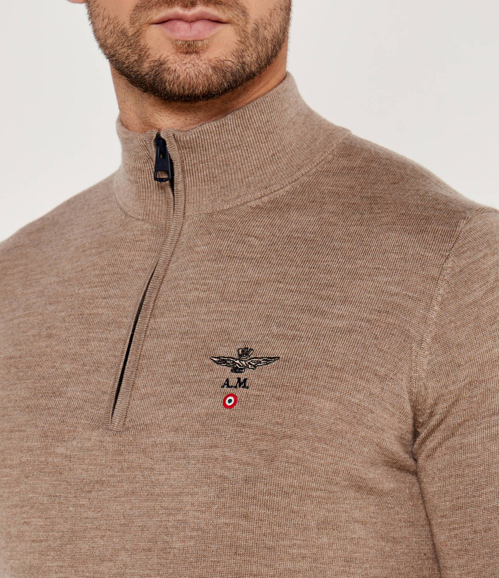 Шерстяной свитер Aeronautica Militare - бежевый(MA1389L415)