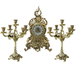 Bello De Bronze Каминные часы с канделябрами "Лимож"