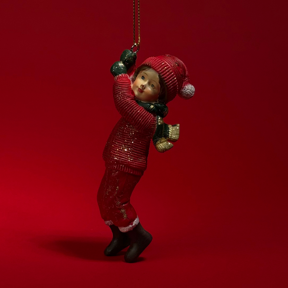 Украшение подвесное Мальчик (полирезин), Н12х4,5х4см, в асс., зел./красн.
