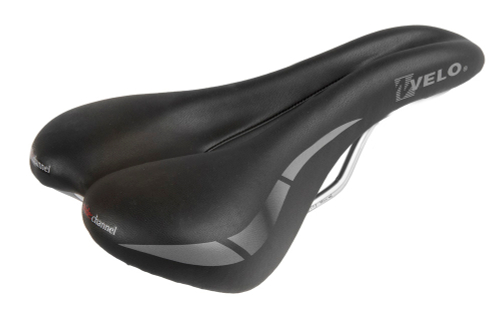 Седло 5-250337 универс. 250х168мм анатом. с вентил.AIR-COOL, бесшовное O-Zone full Cut, D2, 318г, (на блист) черное VELO WIDE:CHANNEL