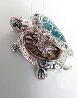 Подвеска "Эстерелла", серебро 925*, родирование, фианиты, эмаль/Ф