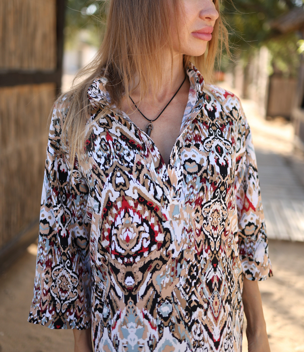 Блузка-Туника "Разноцветный орнамент"