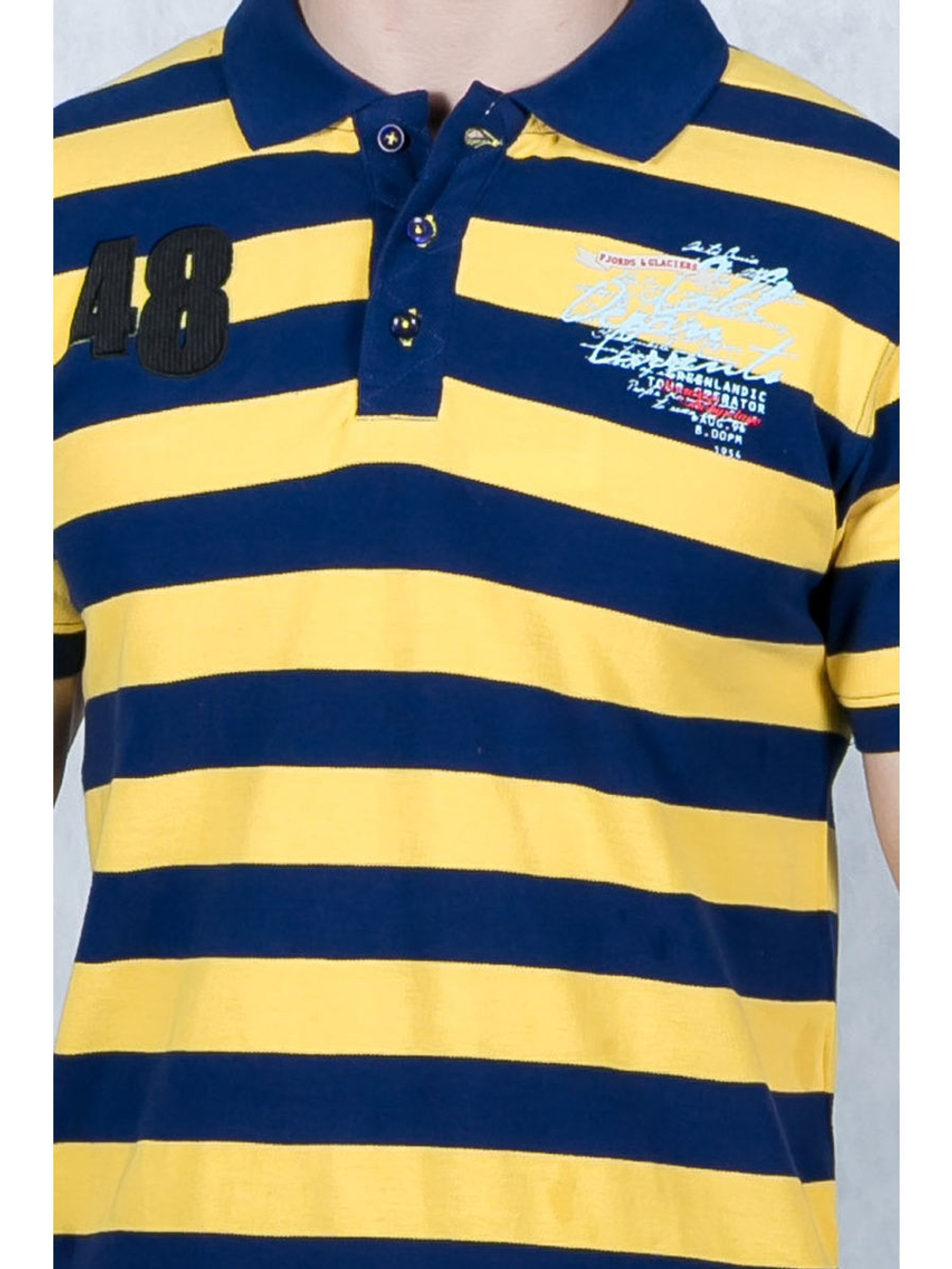 Рубашка-поло мужская Cottonfeels, синий/желтый 550590