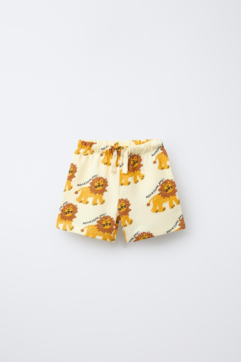 ZARA БЕРМУДЫ С ПРИНТОМ «ЛЕВ», ЖЕЛТЫЙ