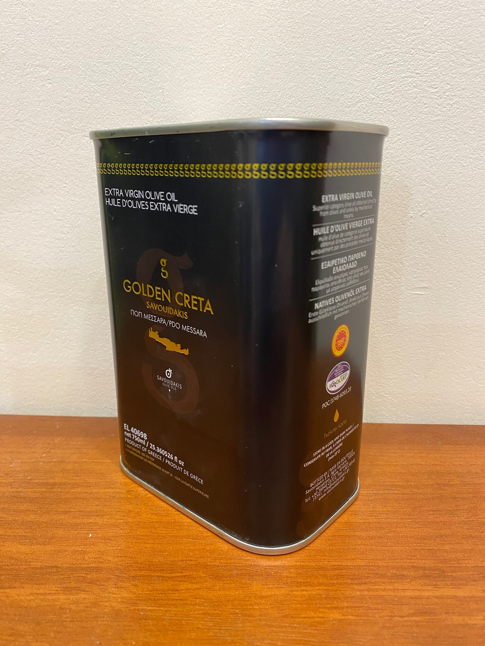 Оливковое масло EXTRA VIRGIN OLIVE OIL PDO MESSARA "GOLDEN CRETA 500 мл, ж/б, Греция