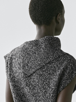 Massimo Dutti Трикотажный жилет мулине с воротником, черный