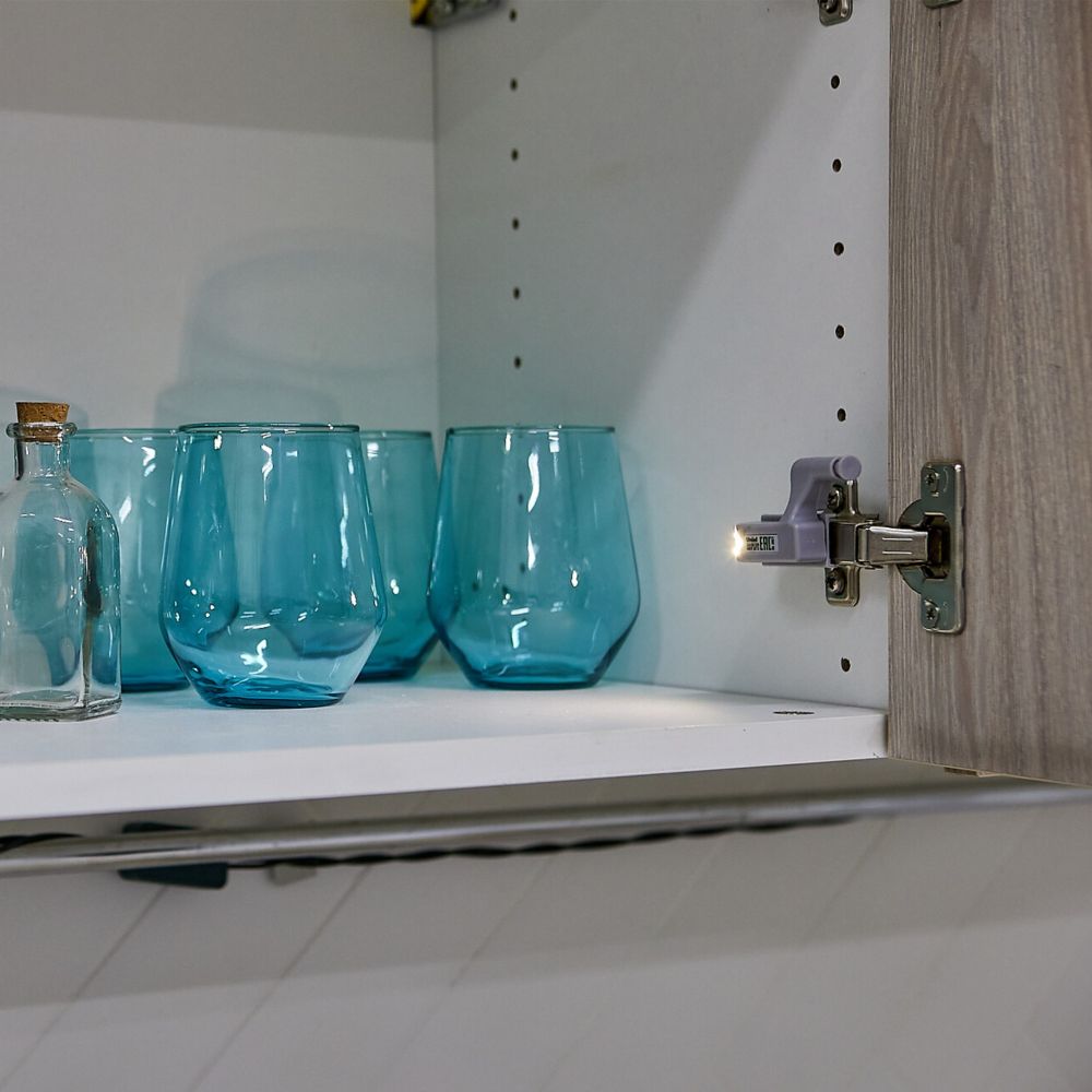 ULK-C02 23A GREY SET2 Светильник светодиодный пушлайт на петлю в кухонный шкаф. на батарейке 23A в-к. Набор из 2 шт. Серый. ТМ Uniel