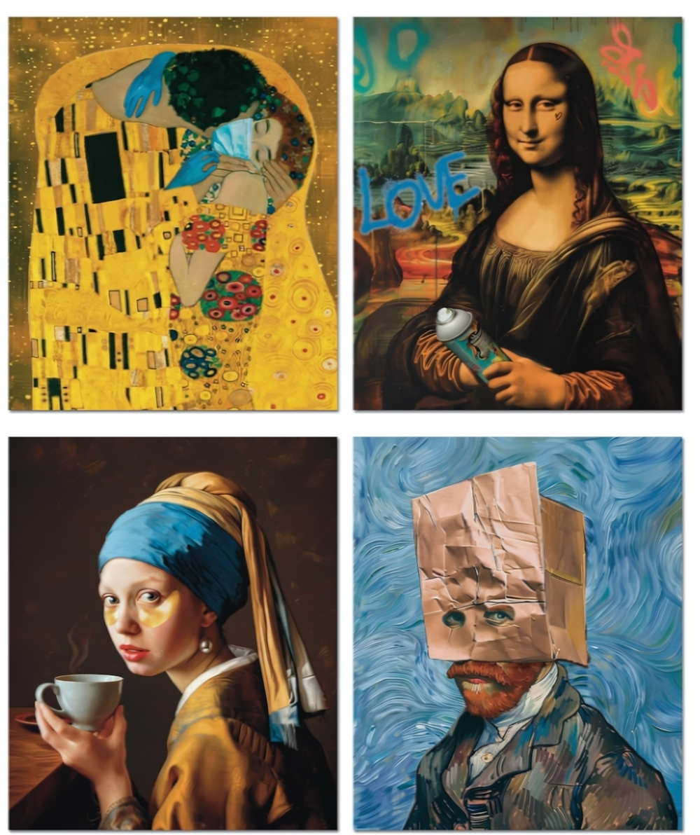 Тетрадь А5 48л. клетка "Неклассическое искусство" фактурный лак "холст", 4 дизайна (ПОЛИНОМ)