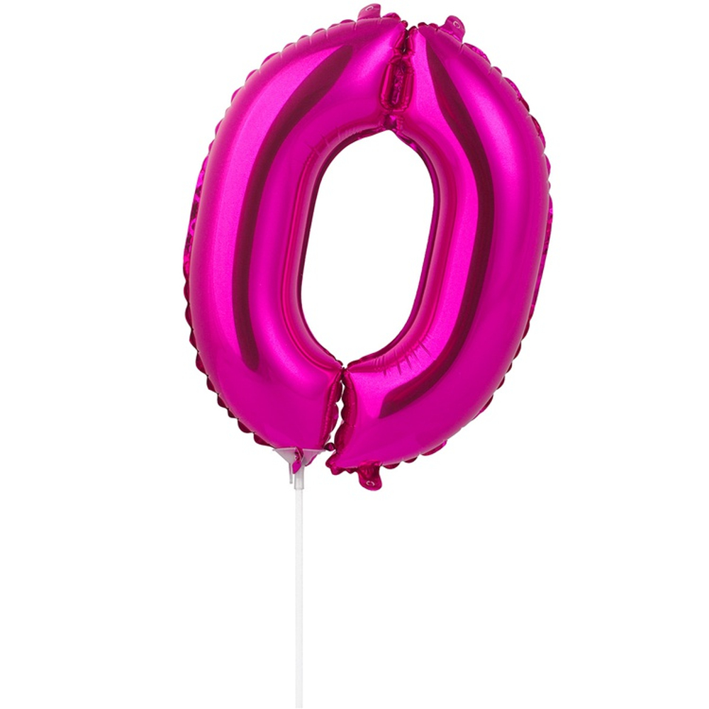 Шар фольгированный Цифра 0 41 см (Розовый)