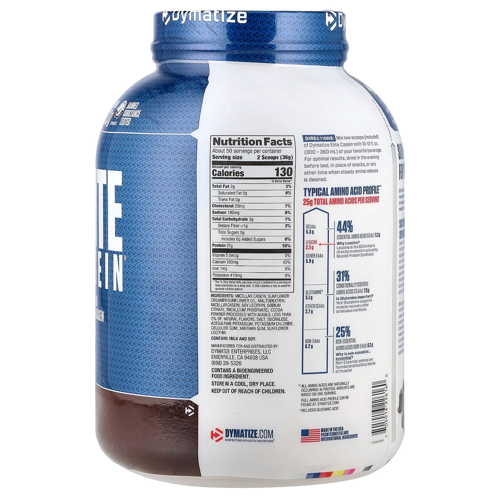 Dymatize, Elite Casein®, насыщенный шоколад, 1,8 кг (4 фунта)