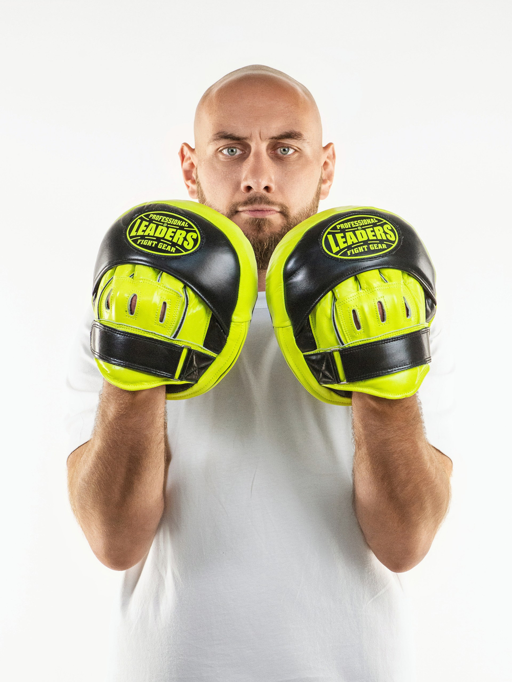 Лапы тренерские LEADERS BIG-AIR BK/GN (ONE, кожа, черный/зеленый)