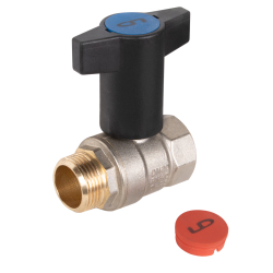 Кран шаровой латунный LD Pride 47.20.В-Н.ТР Ду20 Ру40, вн-нр, (Т-рукоятка), (red+blue)