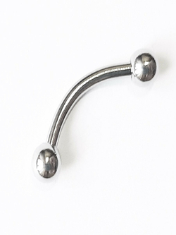 Микробанан 12 мм толщиной 1,6 мм с шариками 3 мм. Медицинская сталь. 1 шт