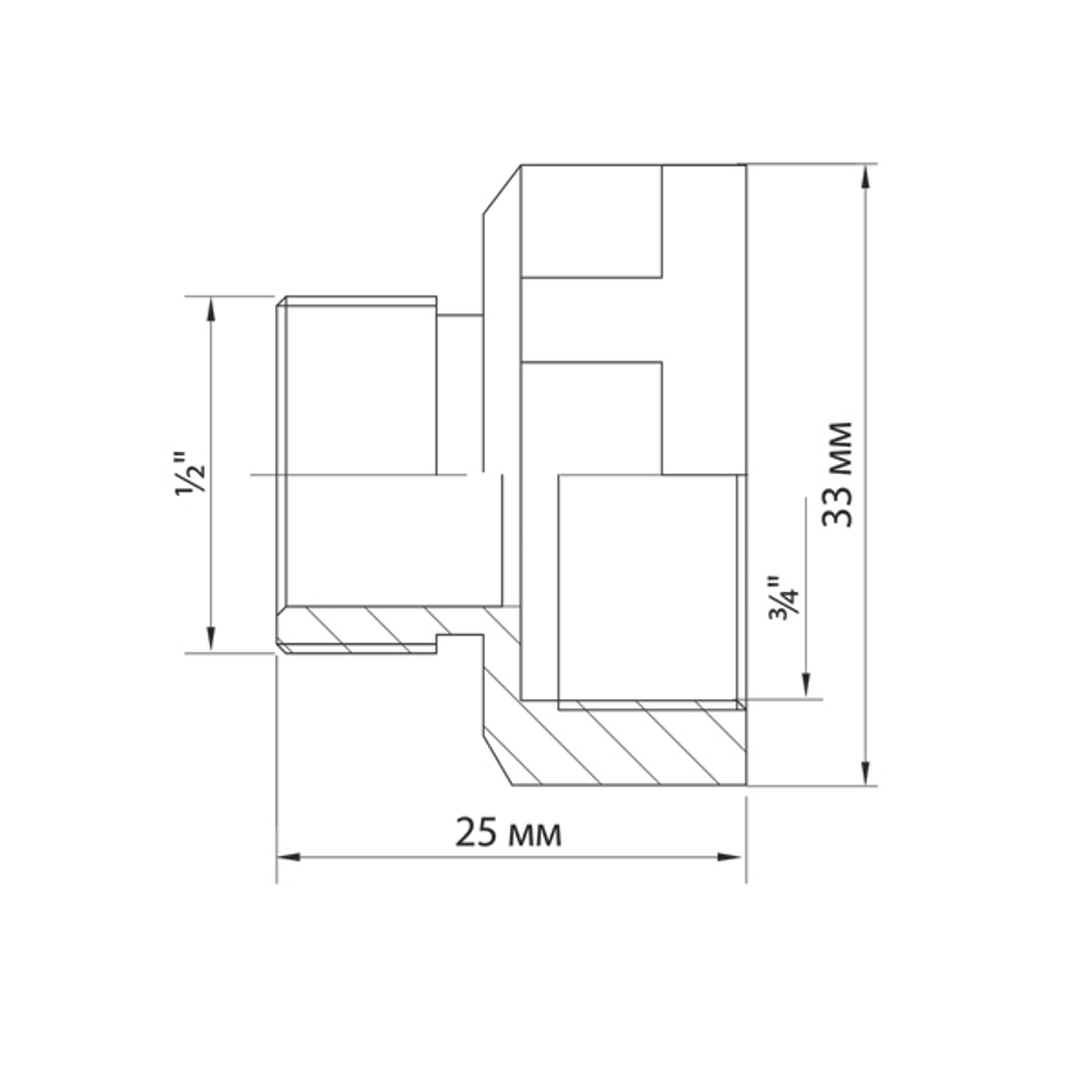 Переходник 3/4'' - 1/2'' вн/нар VRT® никель