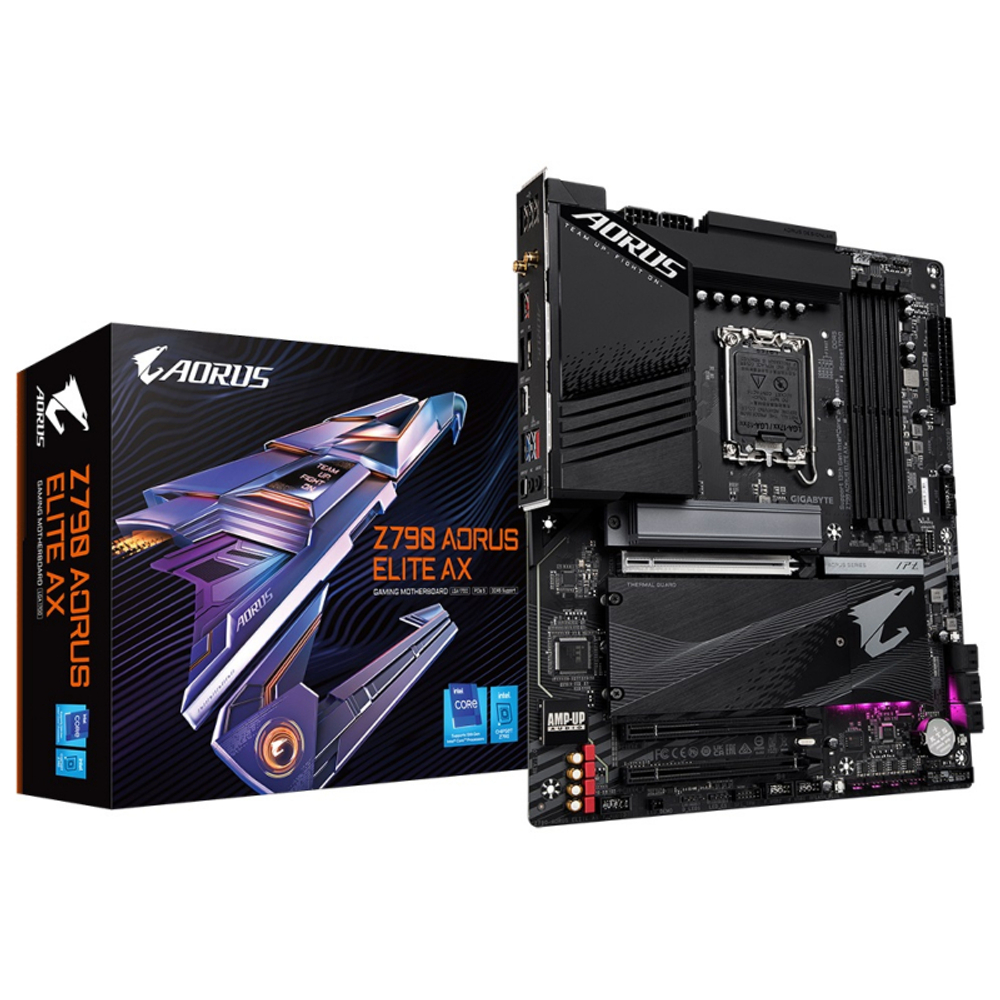 Материнская плата Gigabyte Z790 AORUS ELITE AX, Socket 1700, Intel®Z790, 4xDDR5-4800, HDMI+DP, 3xPCI-Ex16, 6xSATA3 RTL