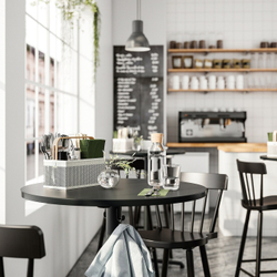 IKEA VIMPELFISK  (ИКЕА ВИМПЕЛФИСК)  -  Набор столовых приборов из 24 предметов с подставкой, нержавеющая сталь бамбук/крем