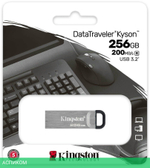 USB Flash-накопитель Kingston DataTraveler Kyson 256GB металл серебристый (DTKN/256GB)