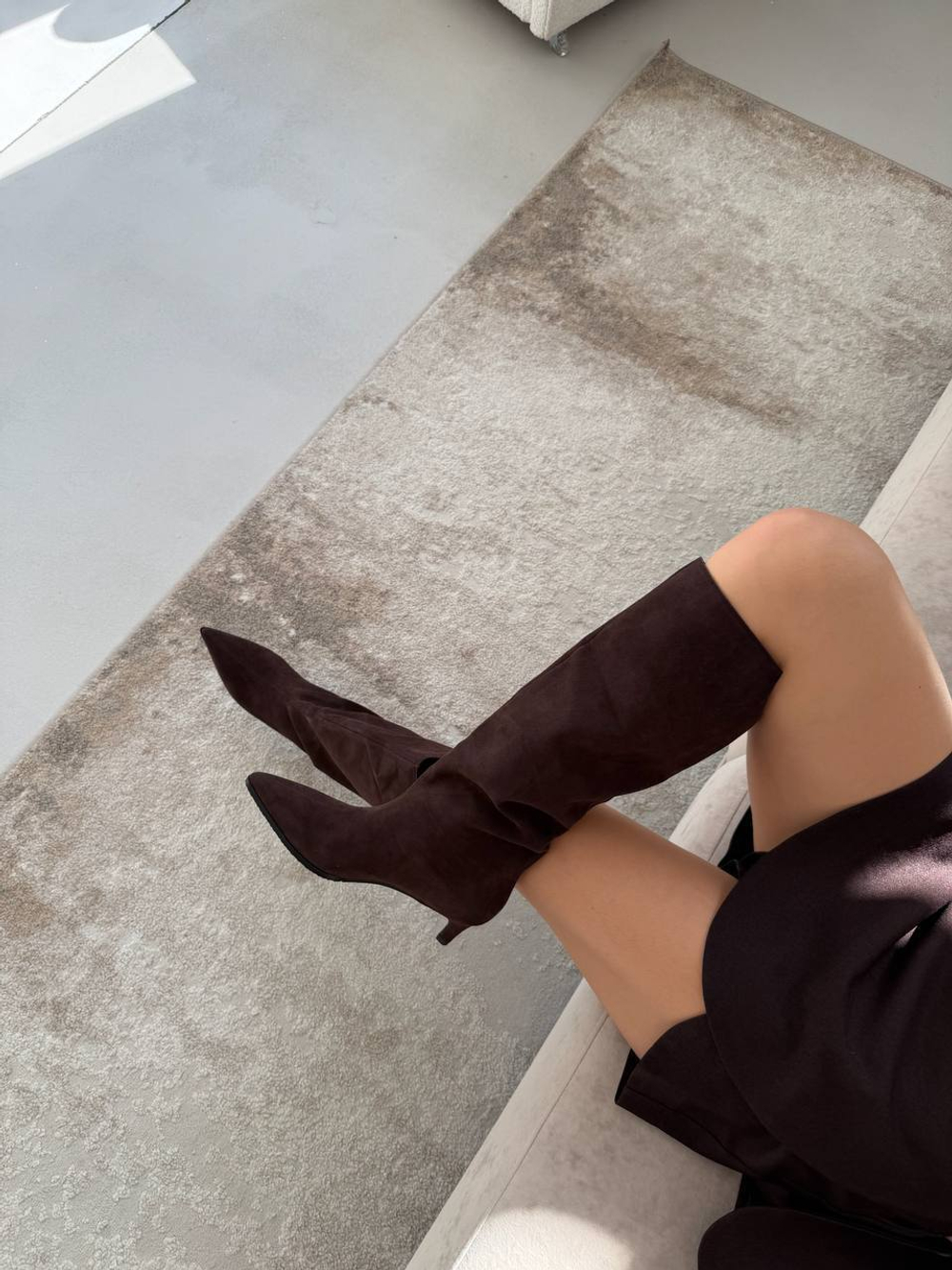 Сапоги из натуральной замши