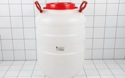 Бочка полиэтиленовая пищевая с широким горлом белая 40л круглая 5357