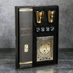 Подарочный набор мужской «За настоящих мужиков»: карты, домино, стопки 2 шт. × 30 мл, кости игральные 4 шт.