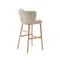 Ciselia Барный стул из бежевой синели и натурального массива ясеня