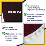 Ламбрекен с косынками Man (флок, бордовый, белые шарики)