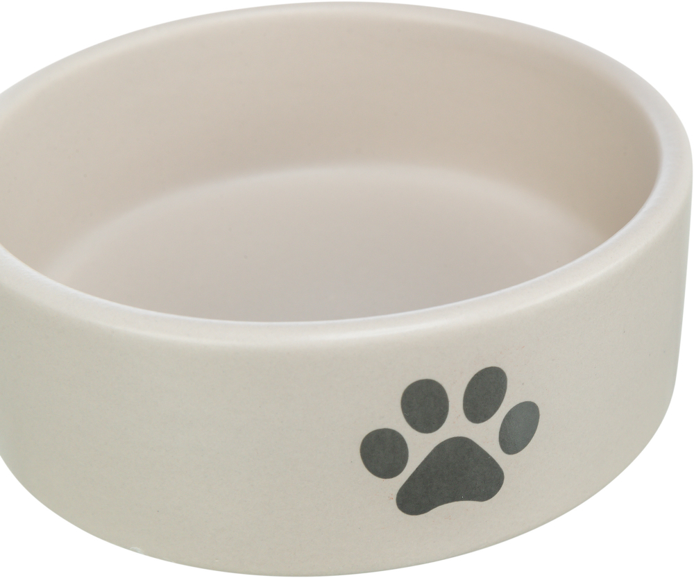 Миска керамическая, 0,3 л, светло-серый/лапки, Trixie
